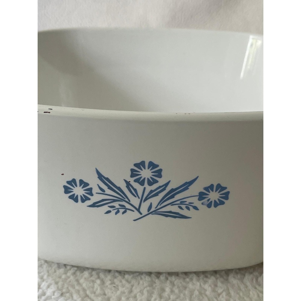 Vintage 69-72 Corning Ware 1.75 Quart Casserole Dish Blue Cornflower P-1 3/4-B - Picture 4 of 12